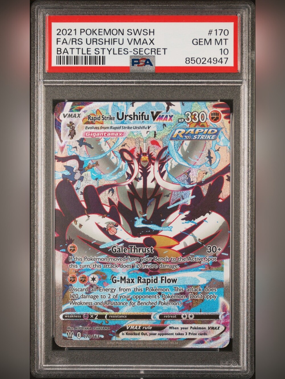 PSA 10 Rapid Strike Urshifu VMAX 170/163 Battle Styles Alt Art Pokémon